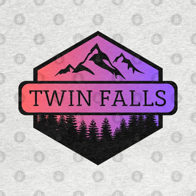 Twin Falls Idaho Mountains and Trees by B & R Prints